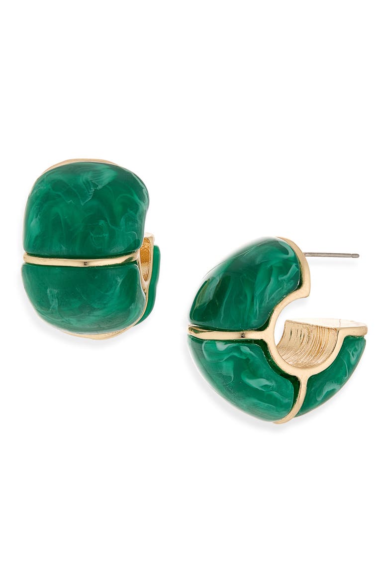 Statement Hoop Earrings, Main, color, GREEN