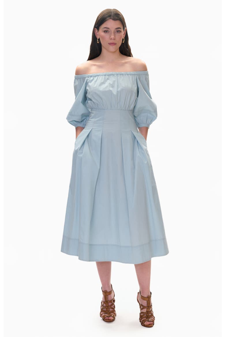 Solene Off The Shoulder Dress, Main, color, Seafoam