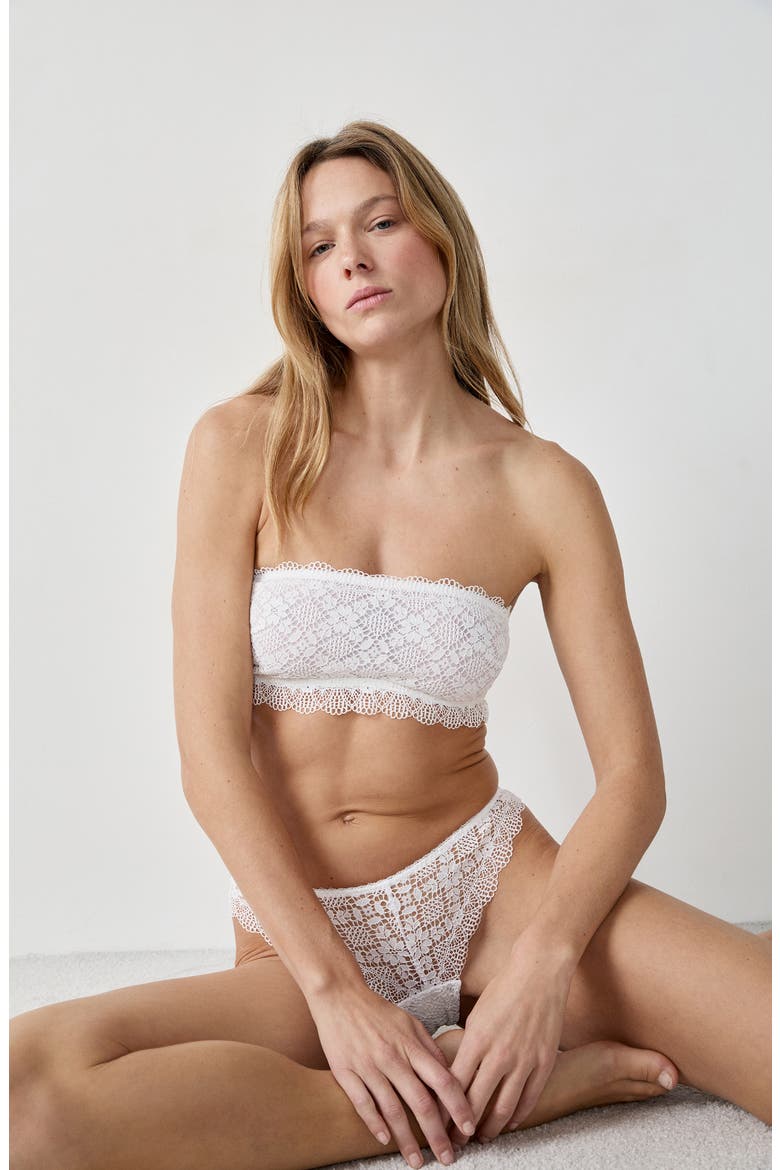 Souffle Strapless Bandeau Bra, Alternate, color, ECRU