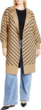 City Chic Elsie Stripe Cardigan