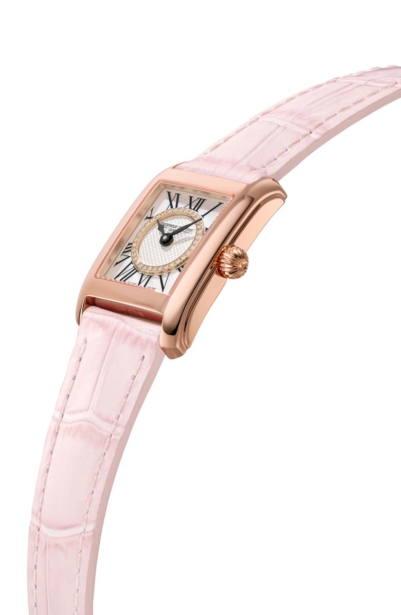 FREDERIQUE CONSTANT Classic Leather Strap Watch, 21mm x 23mm, Alternate, color, 