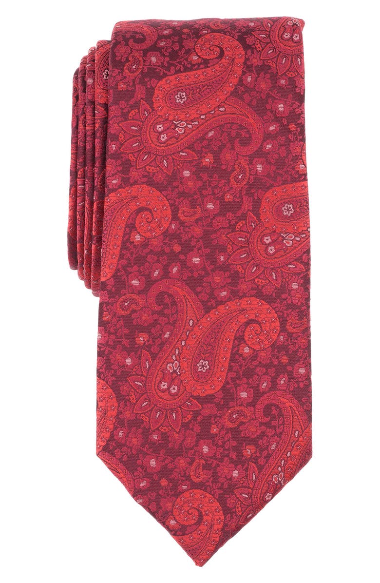SAVILE ROW CO Derek Paisley Tie, Main, color, Red