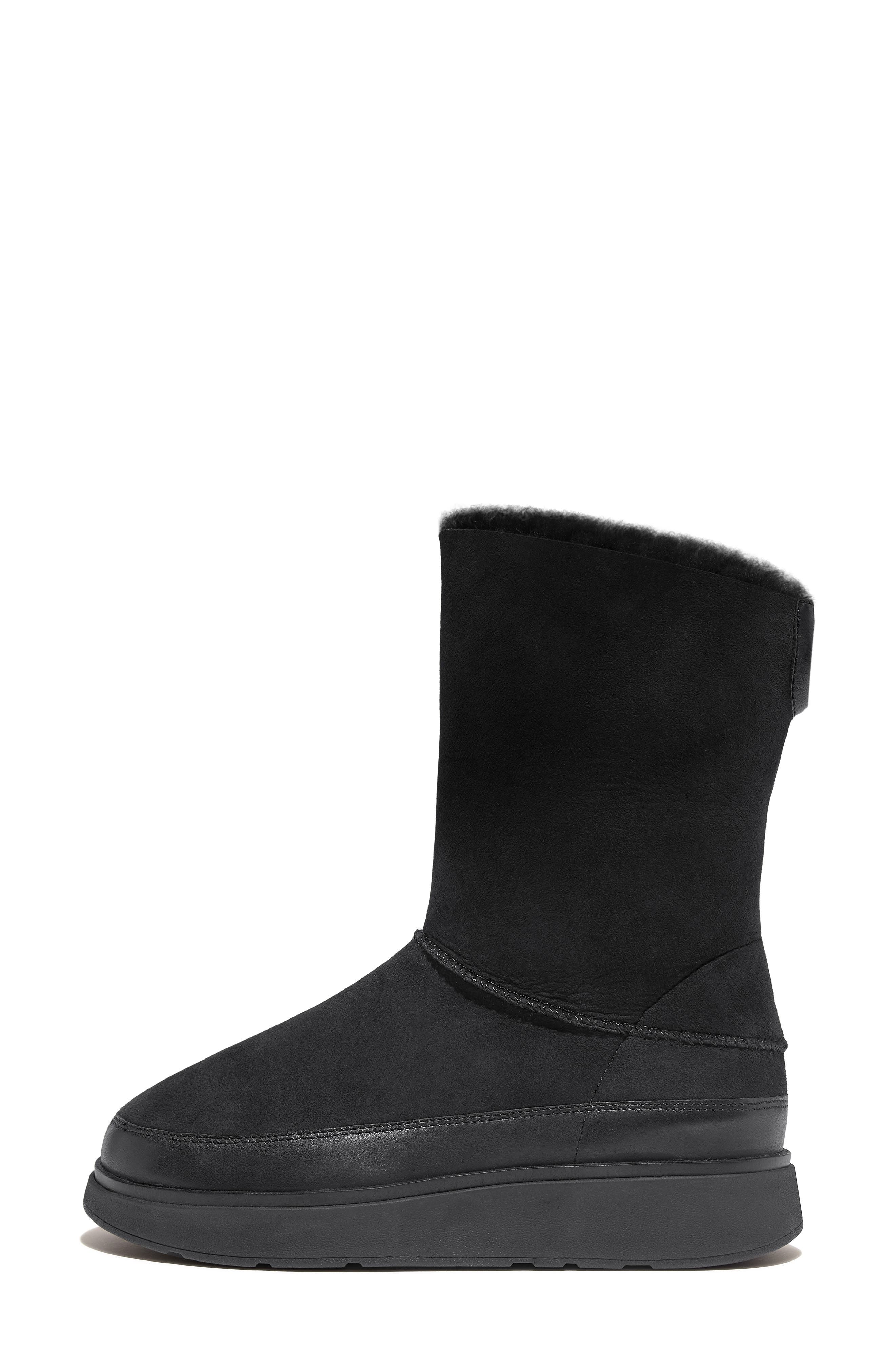 FitFlop Gen Genuine Shearling Boot, Alternate, color, All Black