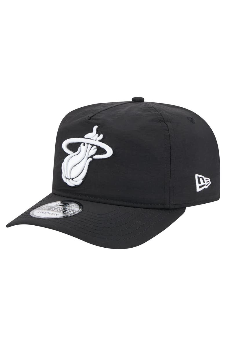 New Era Men's New Era Black Miami Heat Injection Everyday Golfer Adjustable Hat, Main, color, Black