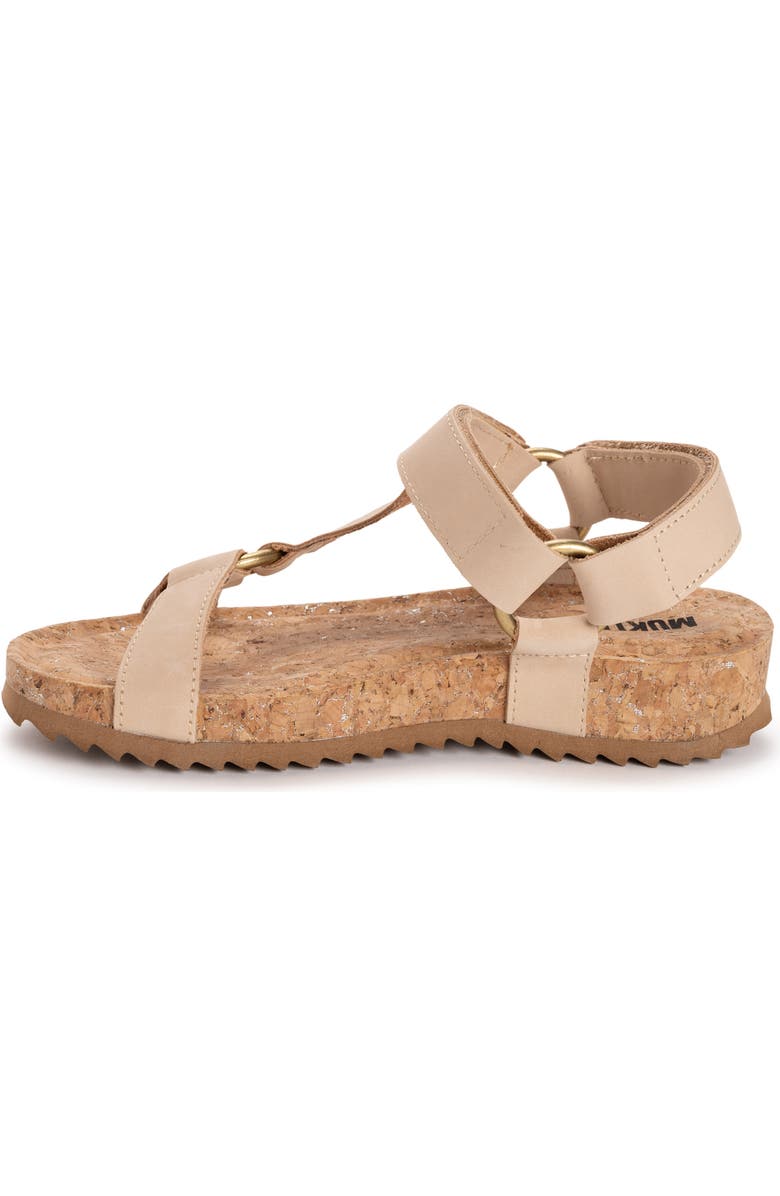 MUK LUKS Piper Platform Wedge Sandal, Alternate, color, Khaki/ Stone
