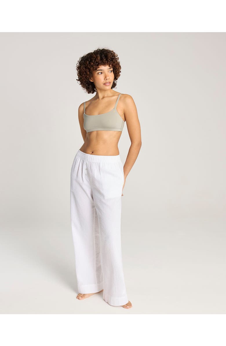 Nudea The Seersucker Button Long Pant, Main, color, White