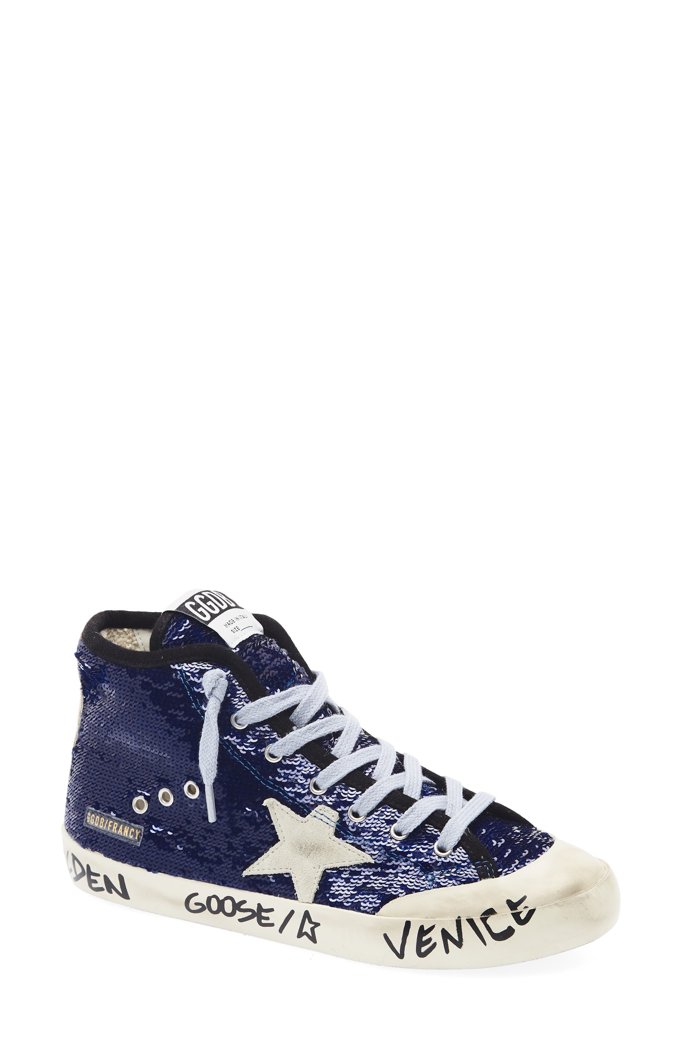 Kids' Francy Sequin High Top Sneaker, Main, color, BLUETTE/ ICE