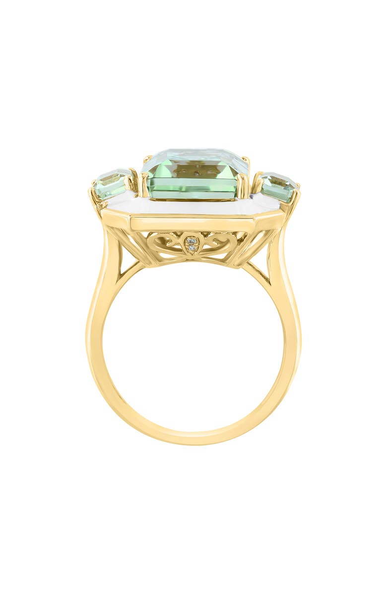 EFFY 14K Yellow Gold Diamond Prasiolite Ring - 0.01 ctw., Alternate, color, 