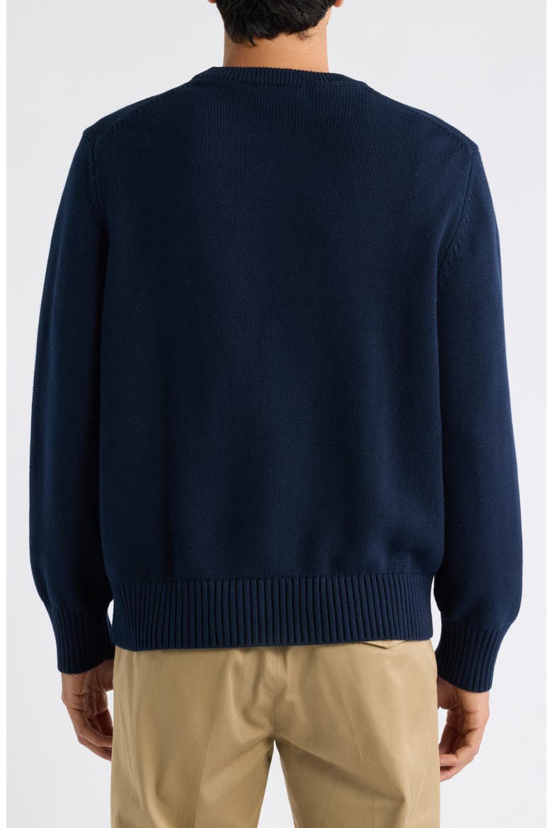 College Cotton Crewneck Sweater, Alternate, color, NAVY