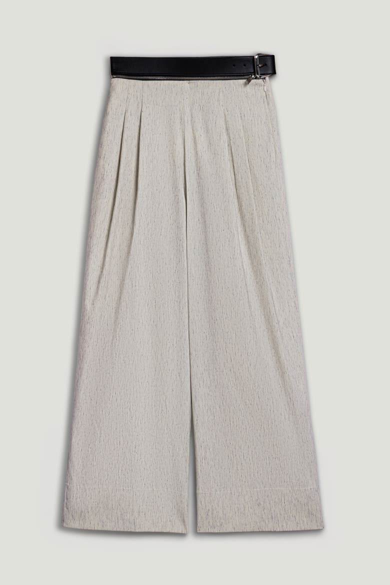 Pleated Wide-Leg Pants, Alternate, color, Ivory