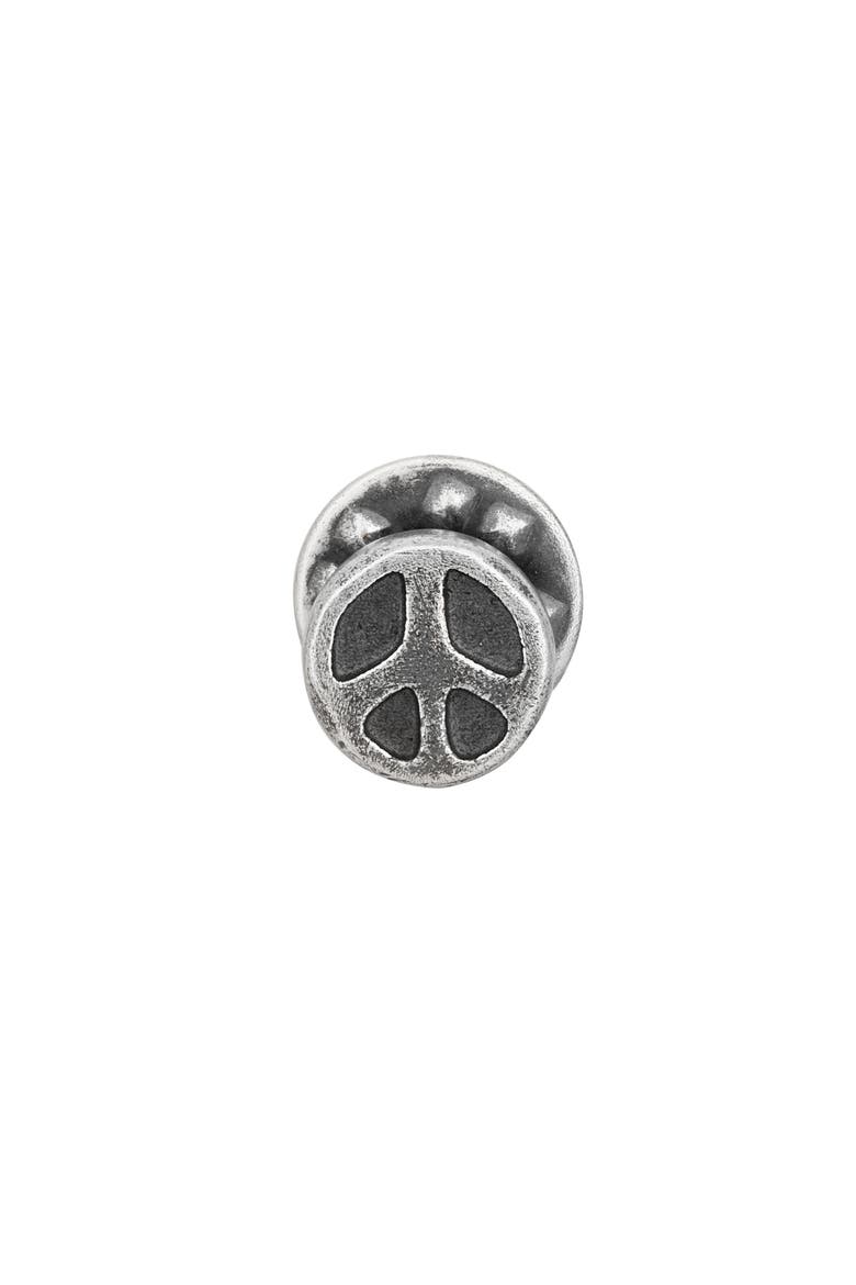 Men's Peace Sign Pin, Alternate, color, SILVER