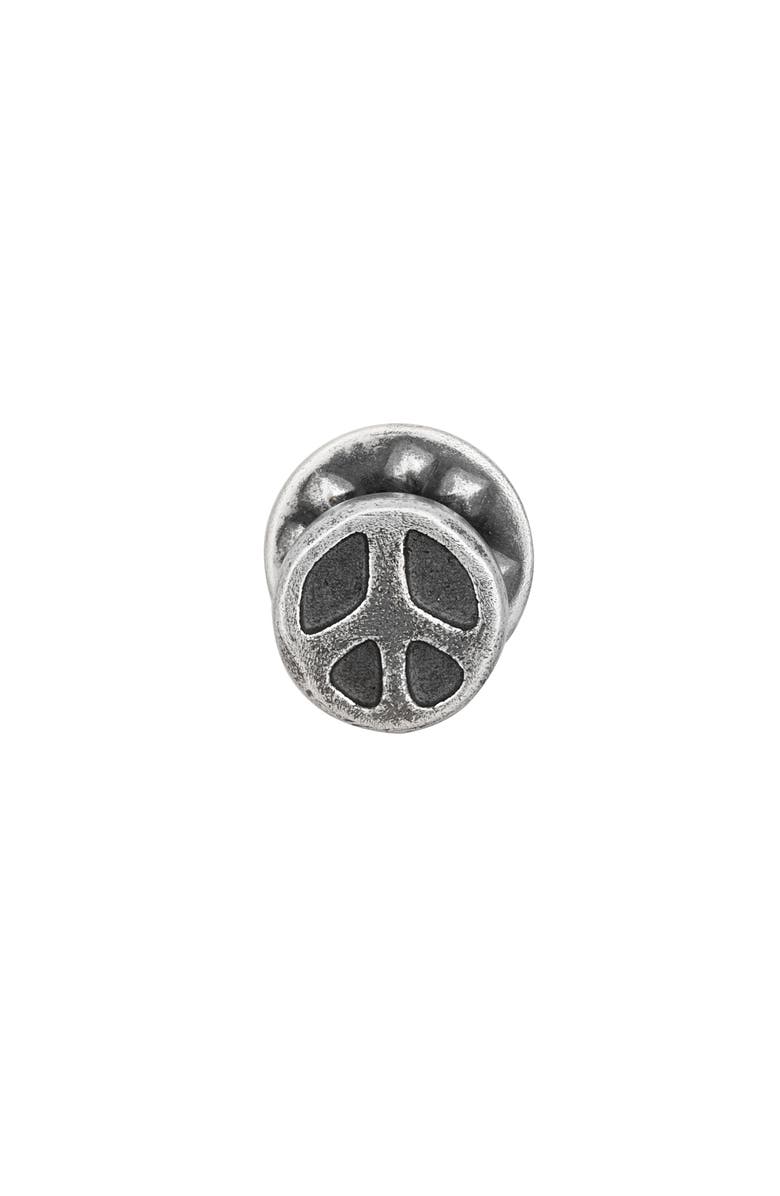 John Varvatos Men's Peace Sign Pin, Alternate, color, Silver
