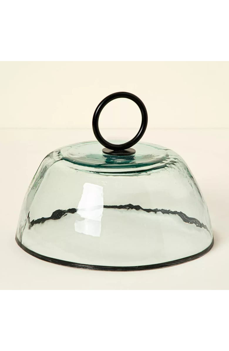 Uncommon Goods Reclaimed Wood Serving Board & Cloche by Europe2You, Main, color, Clear Glass