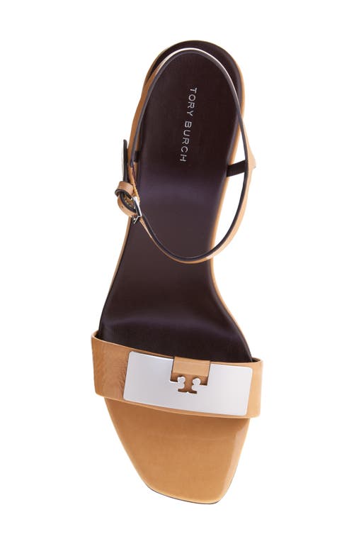 Tory Burch Gigi Ankle Strap Wedge Sandal In Silver