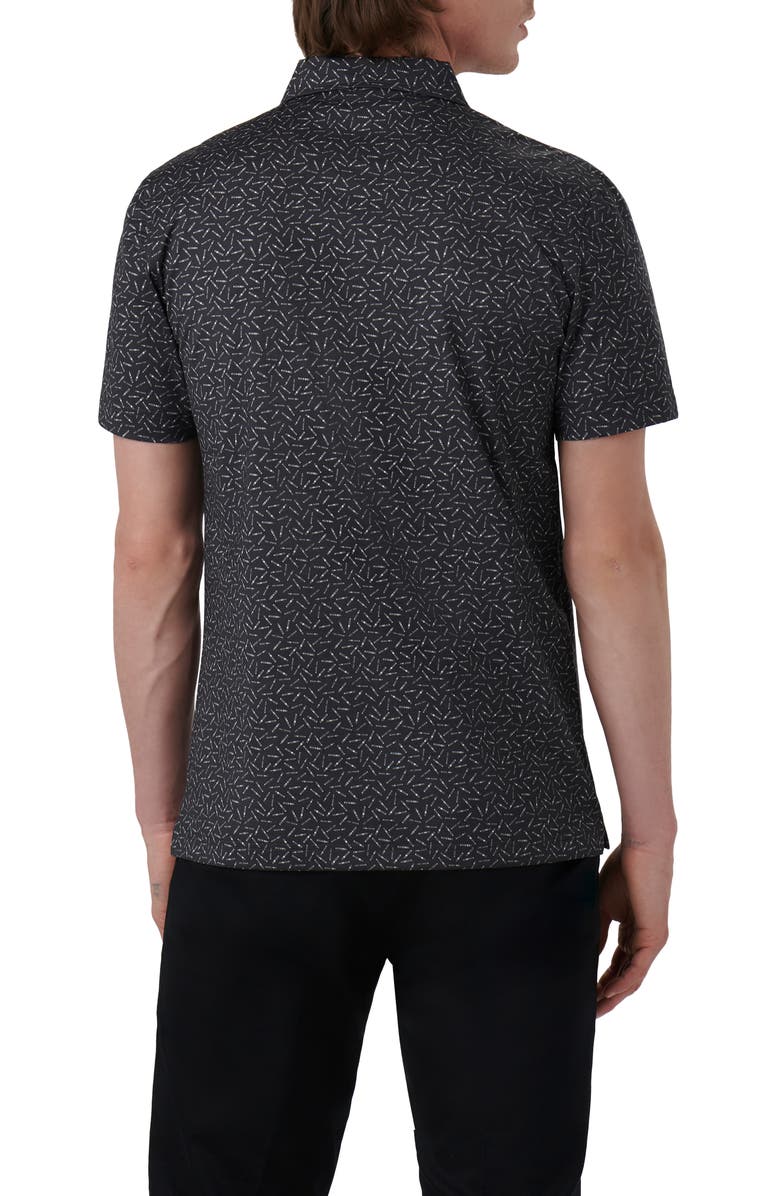 Bugatchi Victor OoohCotton<sup>®</sup> Cigar Print Polo, Alternate, color, Black