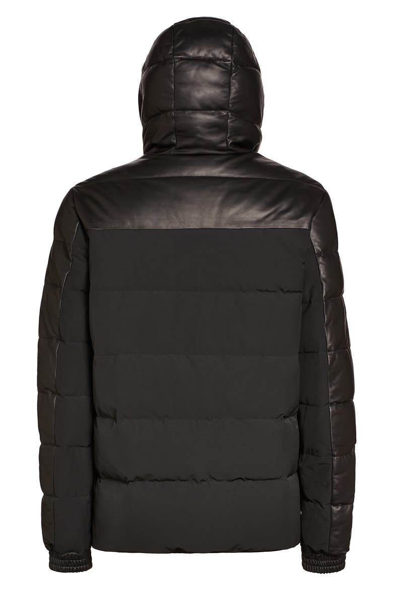 Men's Keg River 800 Fill Power Down Leather Puffer Jacket, Alternate, color, BLACK
