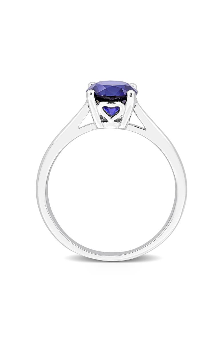 DELMAR Lab Created Sapphire Solitaire Ring, Alternate, color, Blue