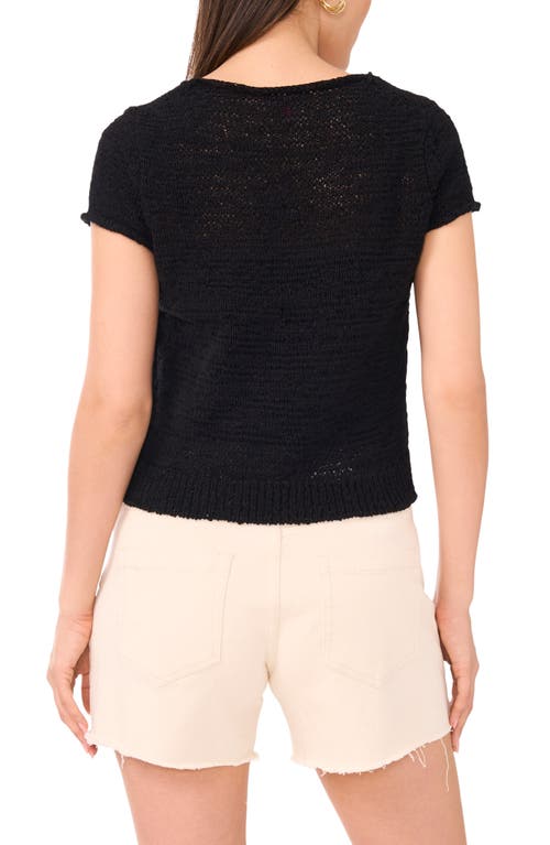VINCE CAMUTO VINCE CAMUTO SHORT SLEEVE ORGANIC COTTON BLEND SWEATER