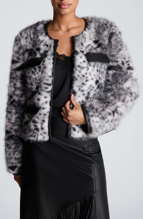 Leopard Print Faux Fur Jacket