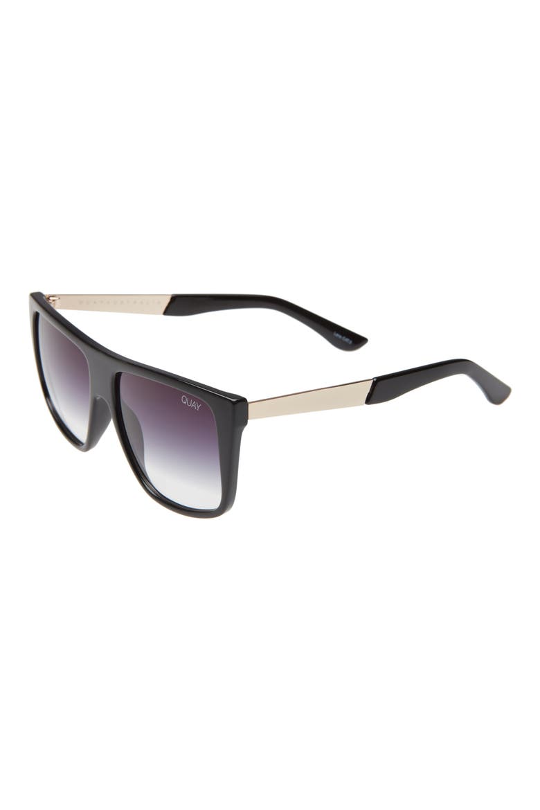 Australia Incognito 56mm Gradient Flat Top Sunglasses, Alternate, color, BLACK/ BLACK FADE