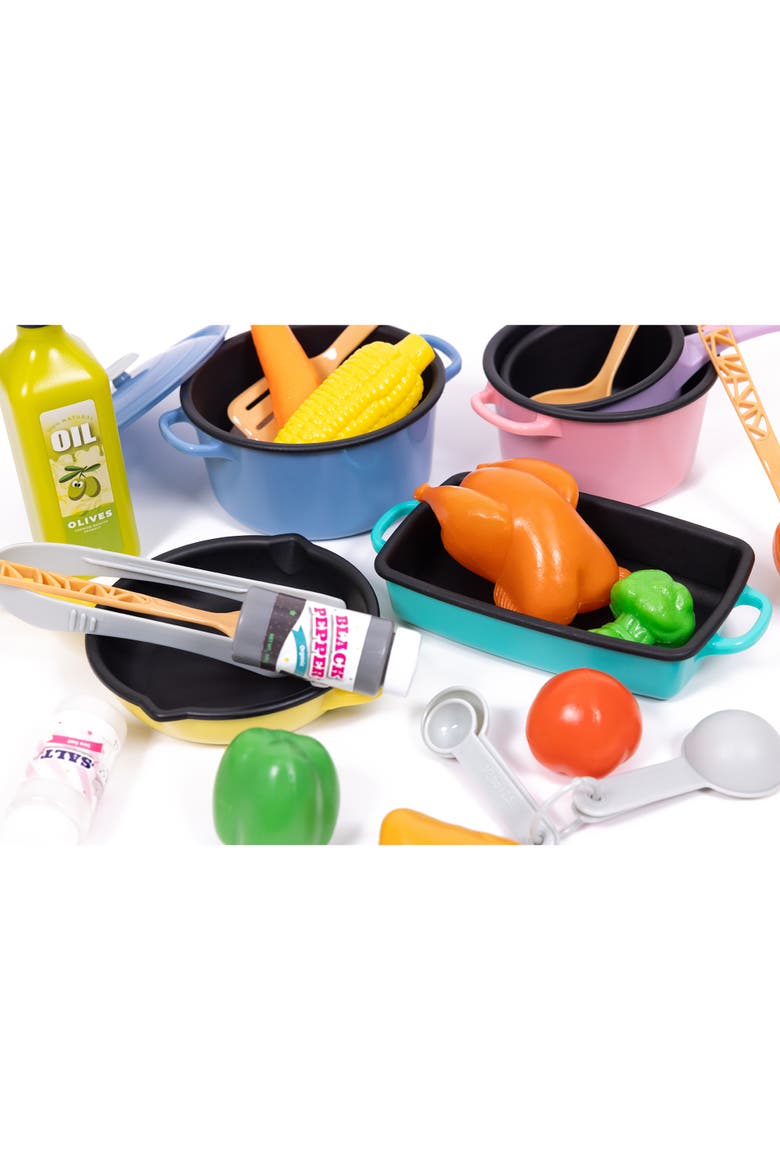 Cooking Set 27Pc Toy Food, Pots, Utensils, Pretend Play, Kids 3+, Alternate, color, Multicolored