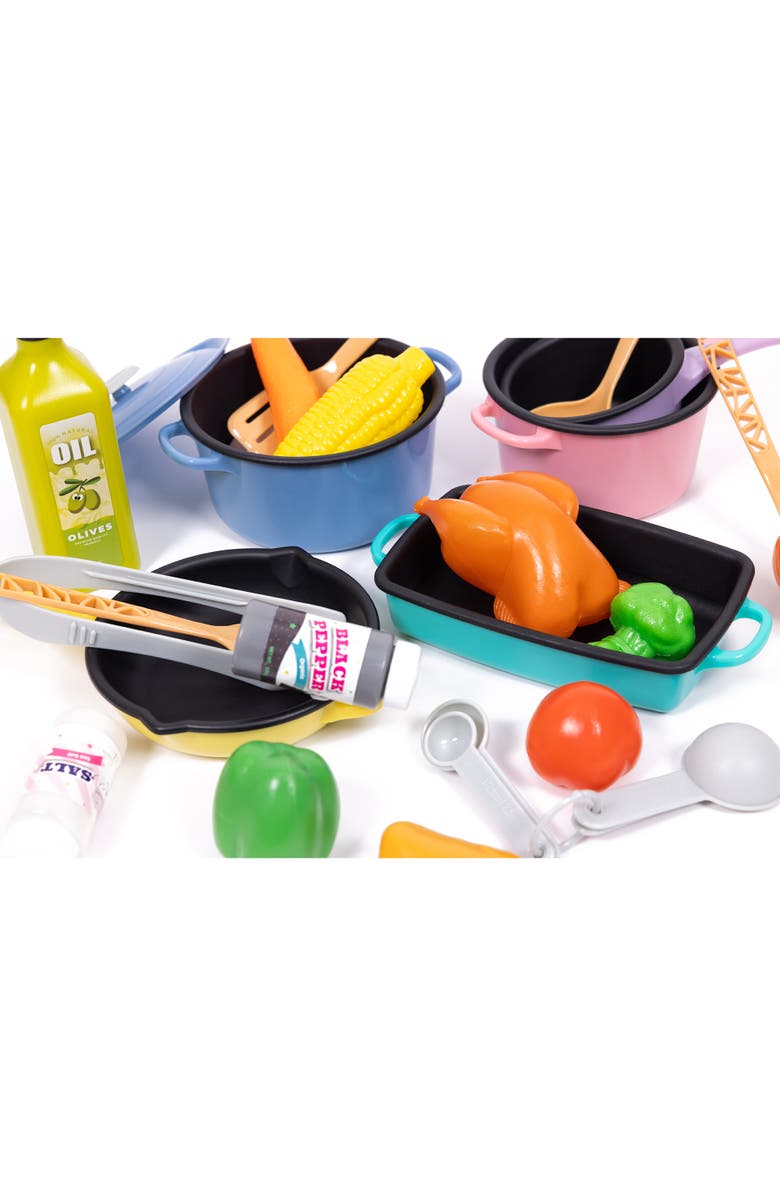 NurtureNature Cooking Set 27Pc Toy Food, Pots, Utensils, Pretend Play, Kids 3+, Alternate, color, Multicolored