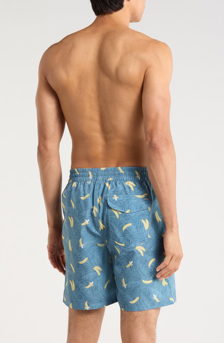 Hurley Going Bananas Volley Swim Trunks, Alternate, color, Grey/ Navy