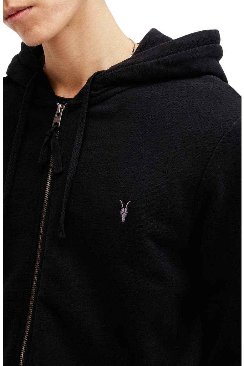 Raven Zip Hoodie, Alternate, color, BLACK