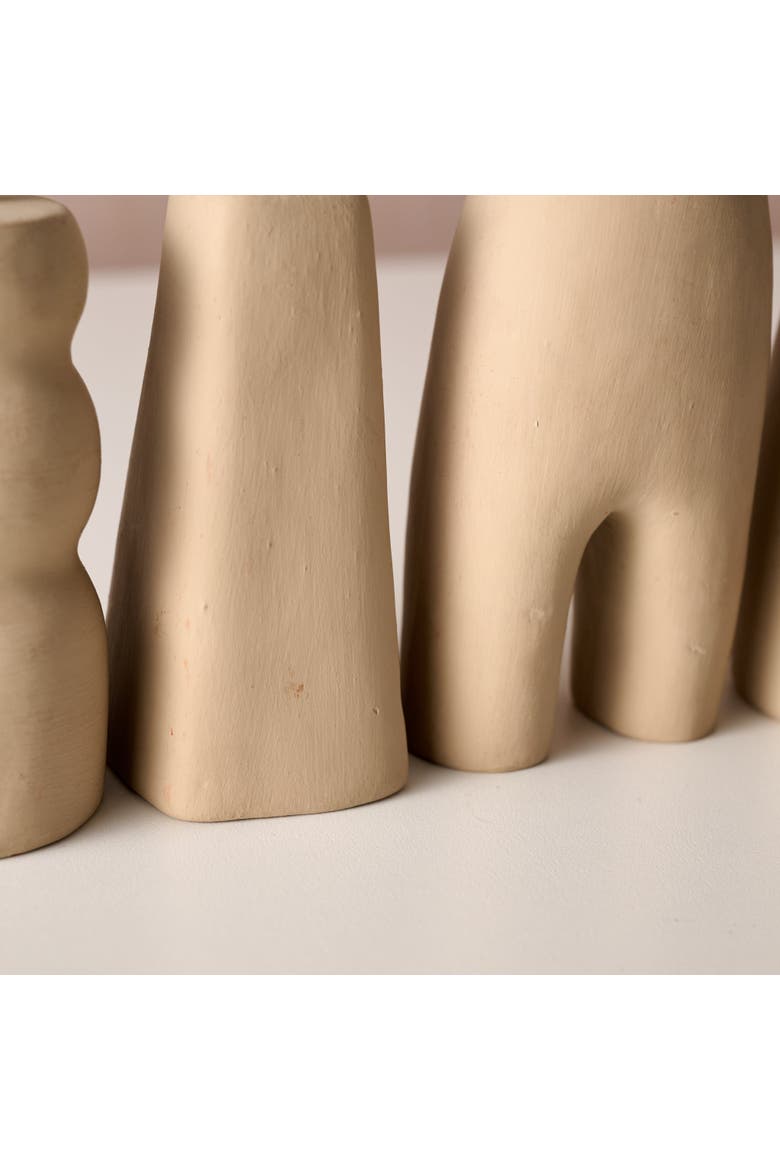 Prakasa Modern Terracotta Menorah, Alternate, color, Sand