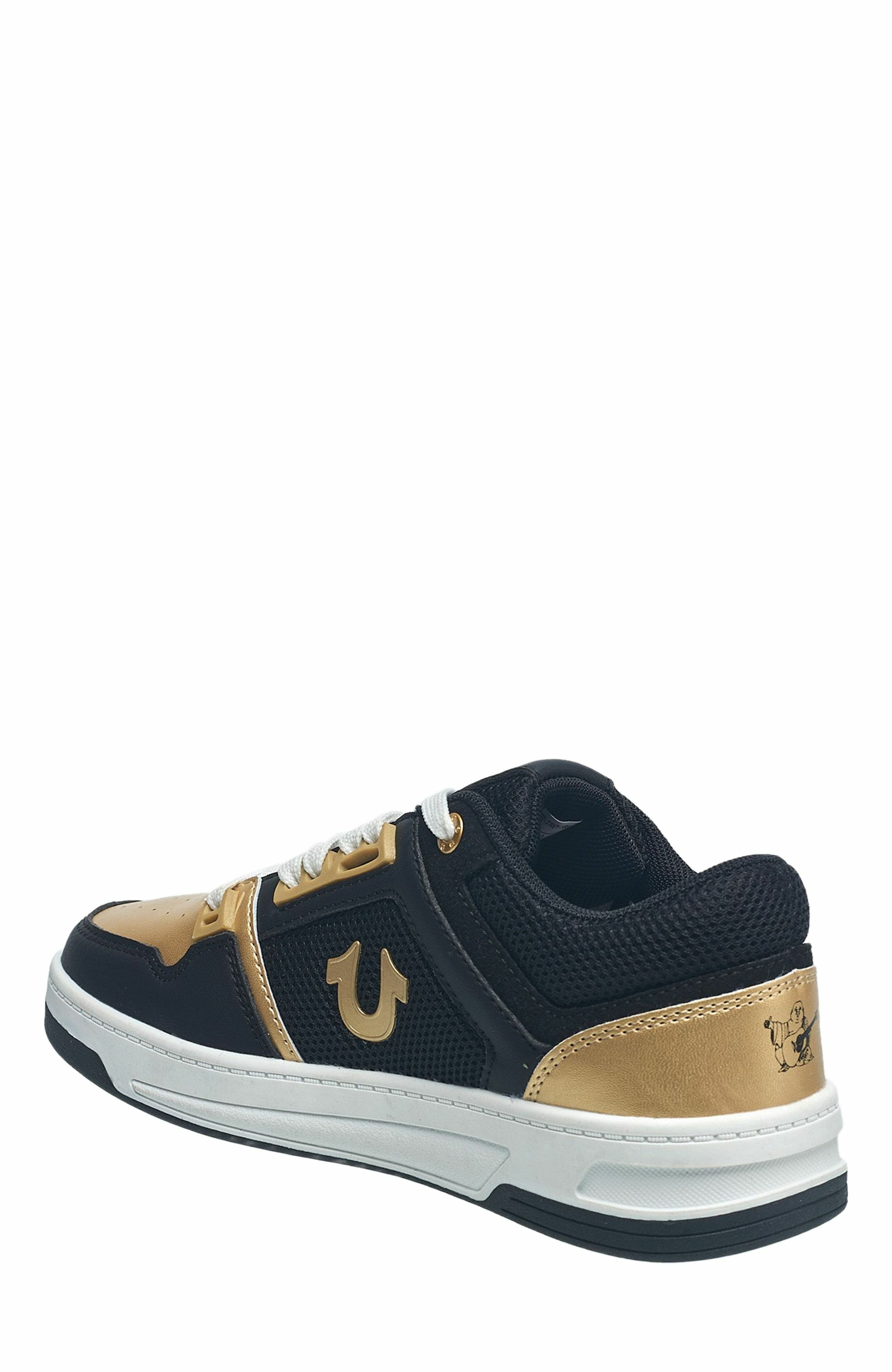 True Religion Boy's Trey Court Sneaker, Alternate, color, Black/Gold