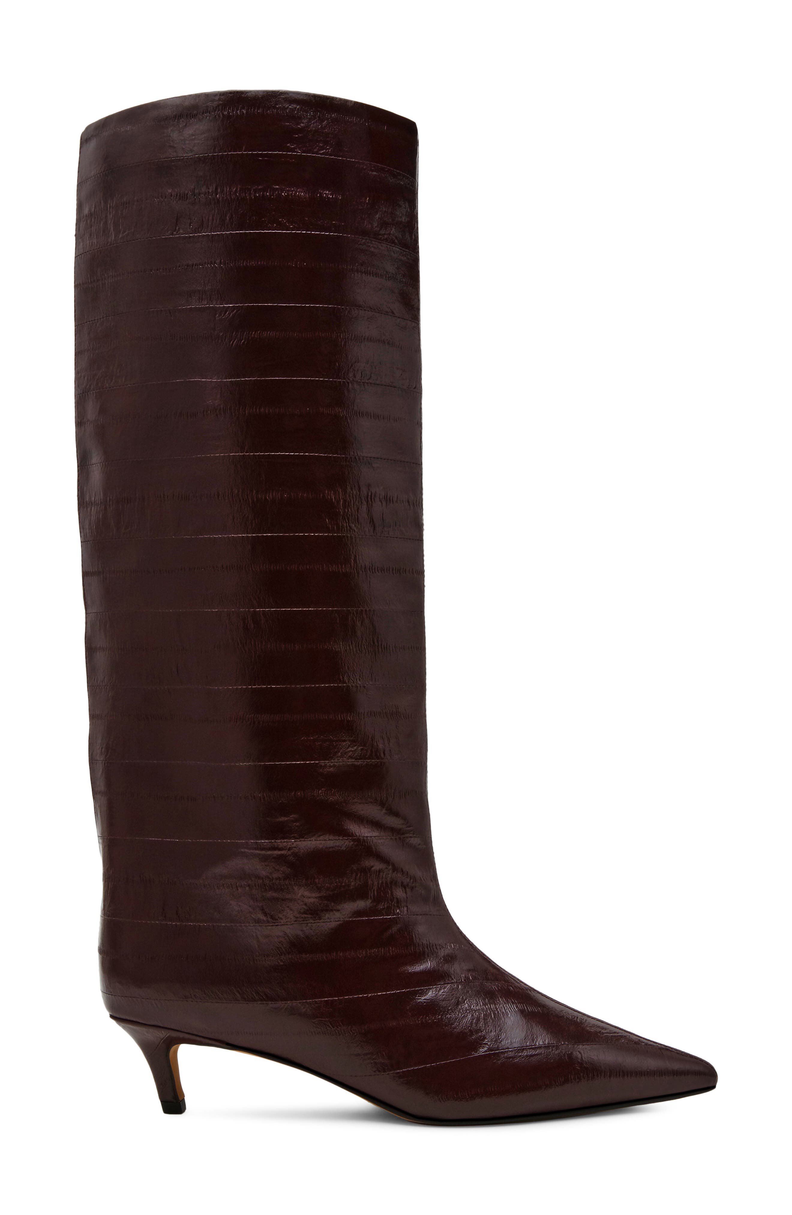 Lychee Pointed Toe Boot, Alternate, color, BURGUNDY EEL