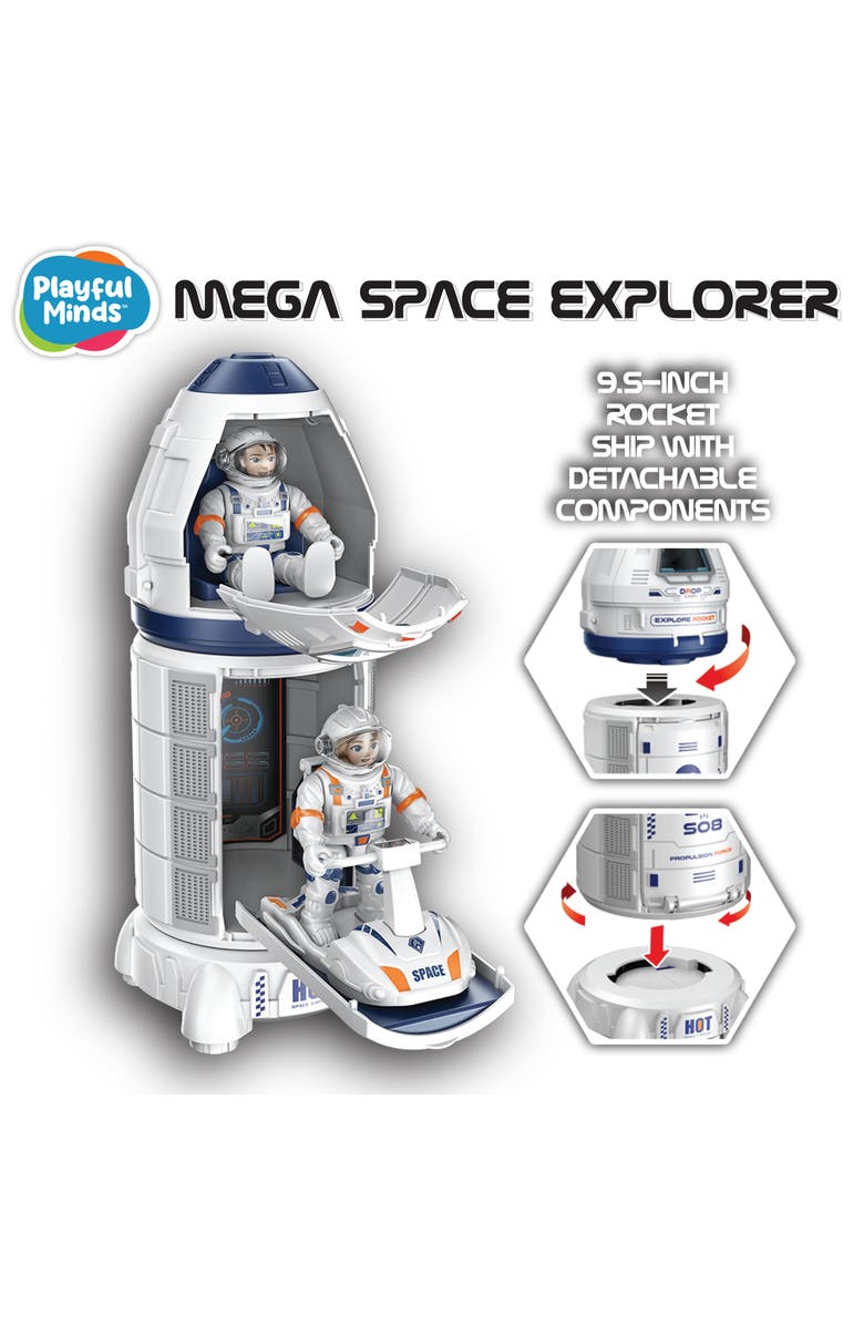 Playful Minds Mega Space Explorer 15 Piece Spaceship Toy Playset, Alternate, color, 