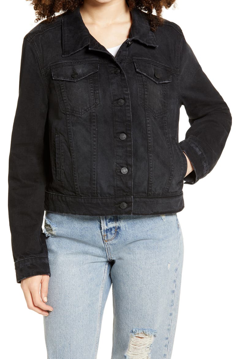 Melanie Boyfriend Denim Jacket, Alternate, color, BLACK JM