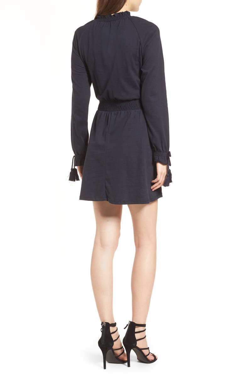 Topshop Ruffle Collar Smock Dress, Alternate, color, 