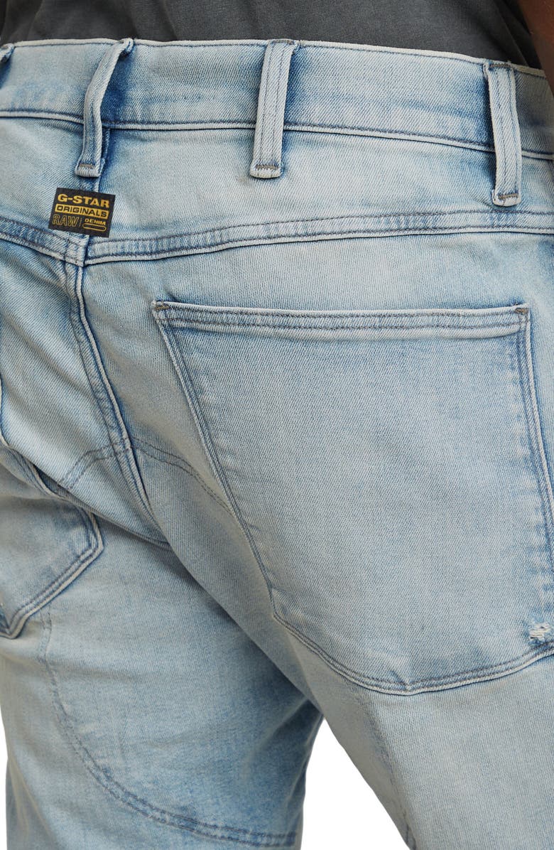 G-STAR 5620 3D Zip Knee Ripped Skinny Jeans, Alternate, color, Vintage Summer Sky Restored