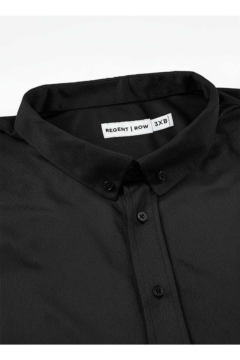 Men’s Big and Tall Commuter Shirt, Long Sleeve Button Down, Tailored Fit, Spread Collar, Performance Fabric, Stylish & Casual Breathable Shirt, Alternate, color, black