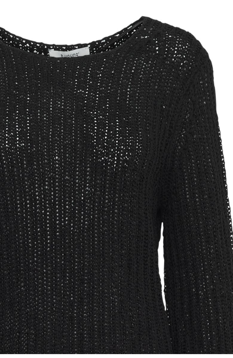 B.YOUNG Mara Crewneck Knit Top, Alternate, color, Black