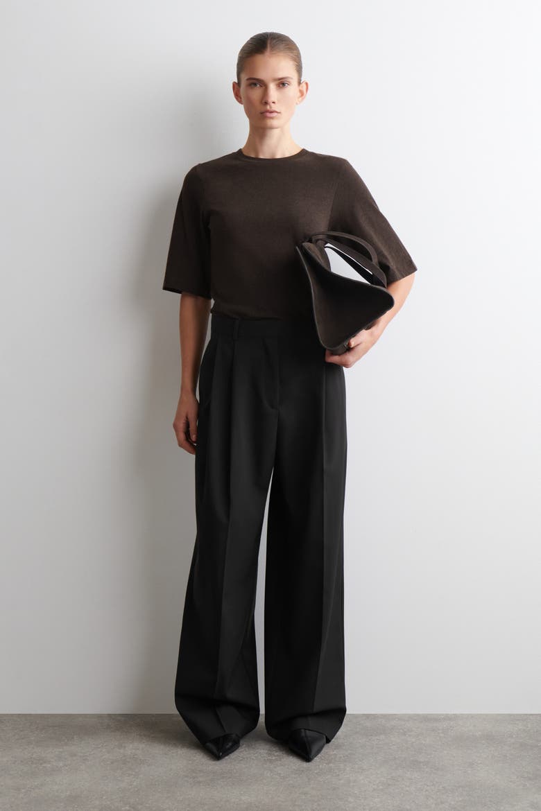 Cotton T-Shirt, Alternate, color, DARK BROWN