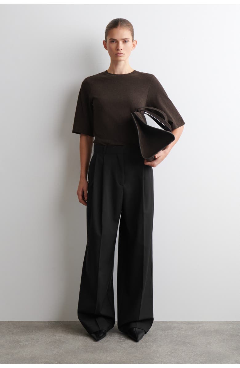 COS Cotton T-Shirt, Alternate, color, Dark Brown