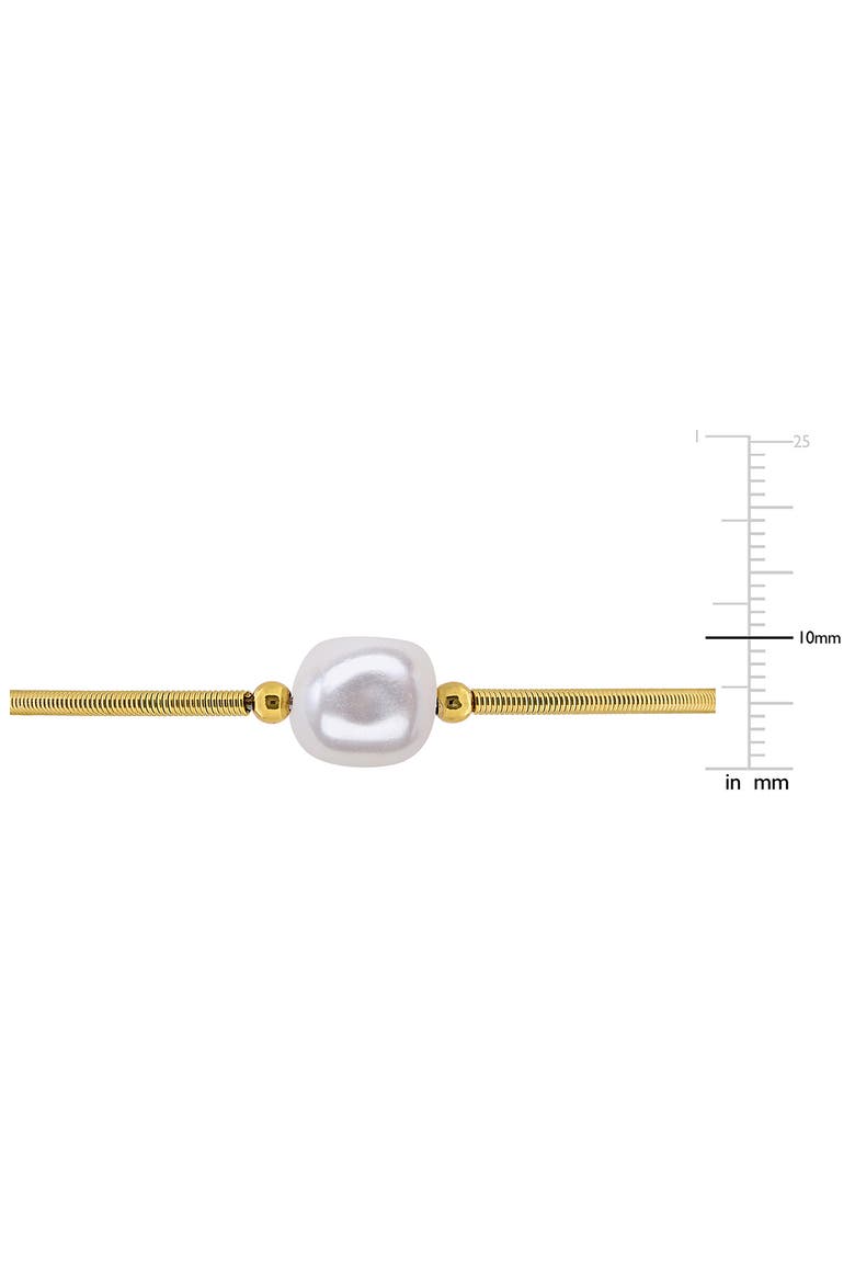 Cultured Pearl Coiled Bangle Bracelet, Alternate, color, GOLD