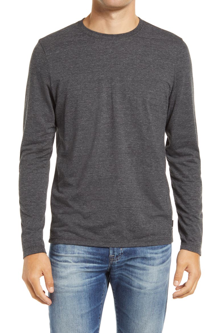 Clyde Men's Long Sleeve T-Shirt, Main, color, HEATHER CHARCOAL