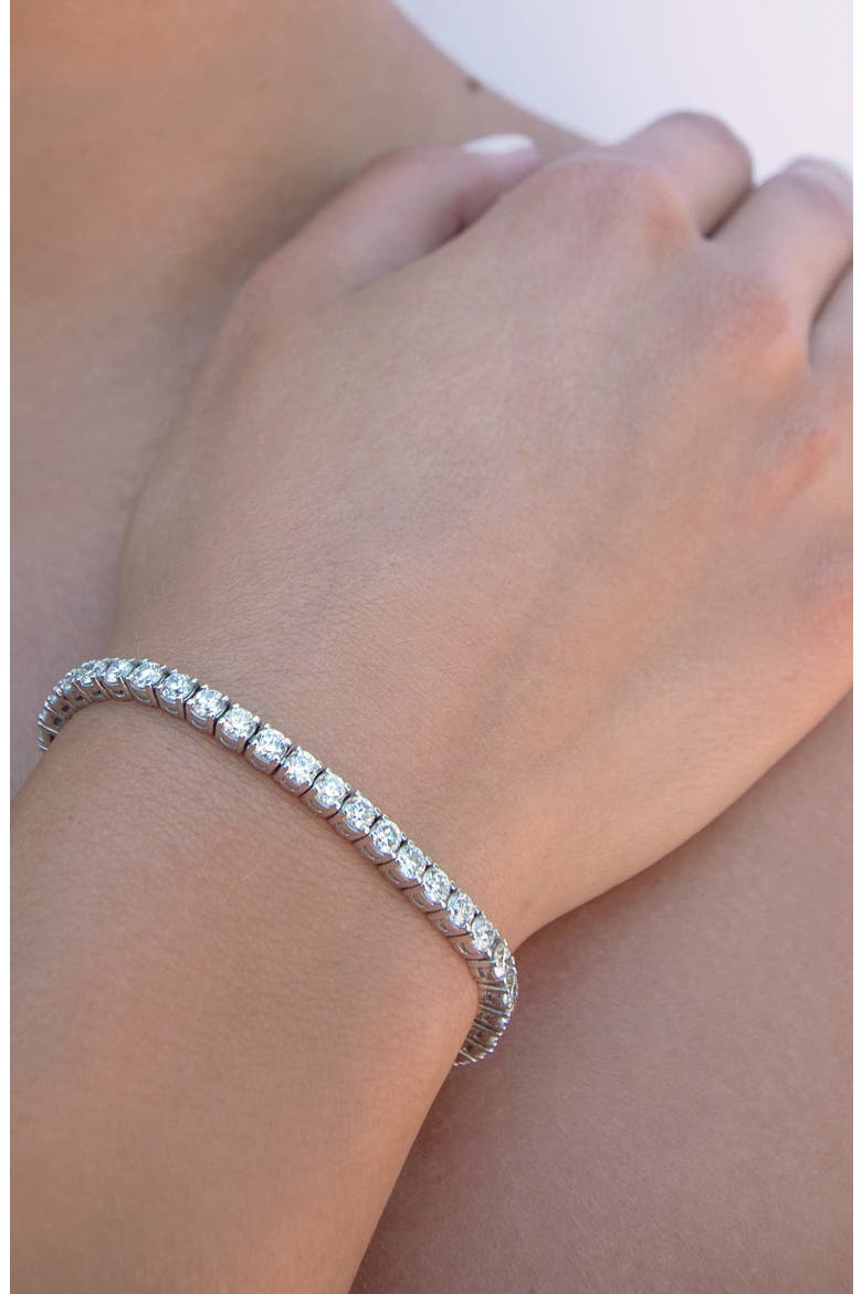 Round Cut Lab Grown Diamond Tennis Bracelet, Alternate, color, WHITE GOLD