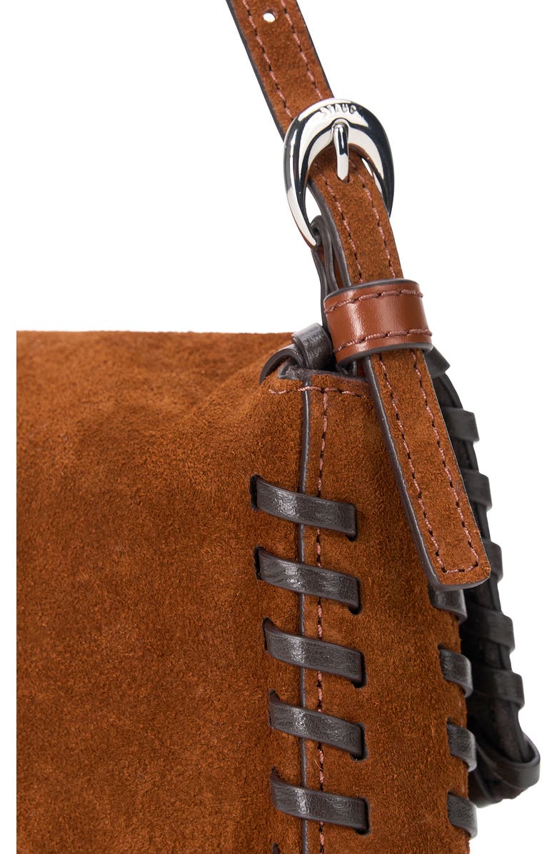 STAUD Harlow Suede Shoulder Bag, Alternate, color, Tabacco/ Espresso