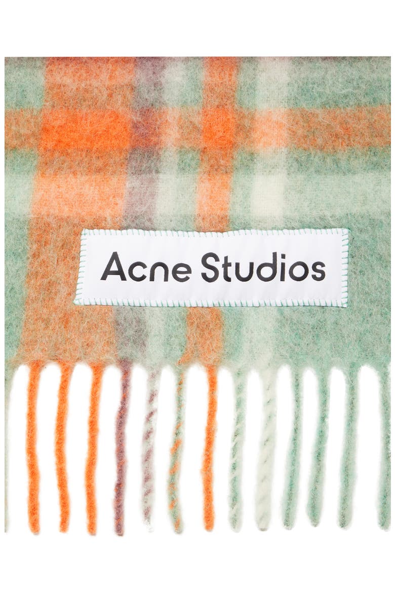 Vana Plaid Wool Scarf, Alternate, color, ORANGE/ LILAC/ AQUA BLUE