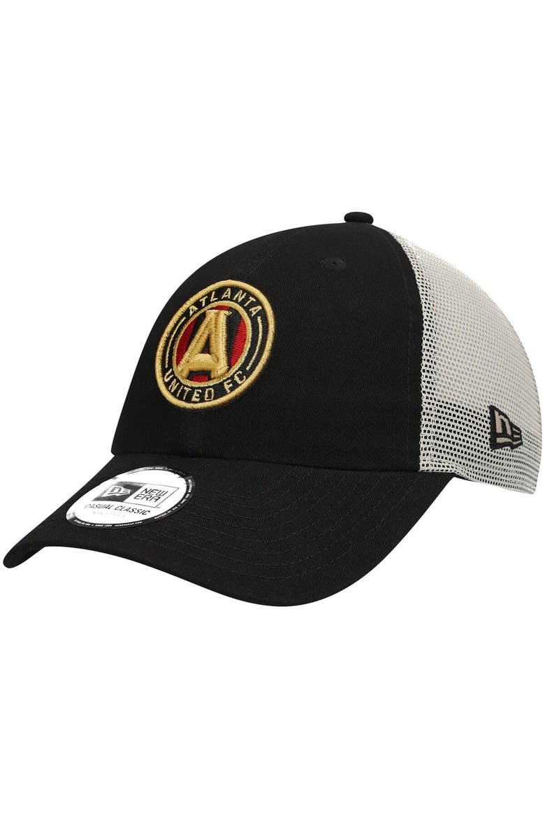 Men's New Era Black Atlanta United FC Casual Scarf Classic Trucker Snapback Hat, Main, color, Black