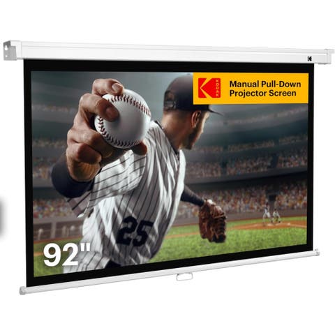 92 Manual Pull Down Projector Screen, Large 169 Retractable Projector Screen