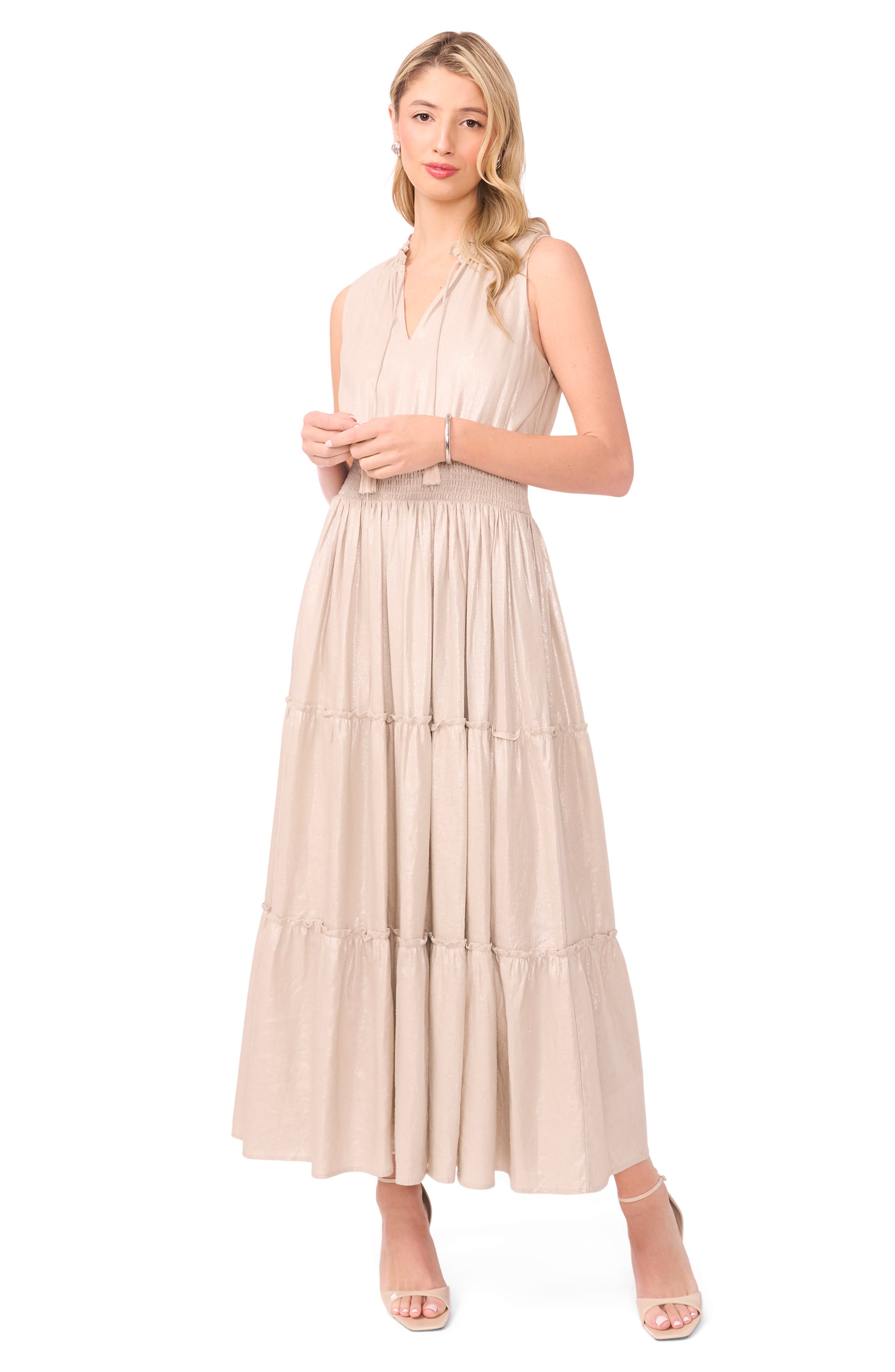 linen ruffle maxi dress Nymph Bohemian Linen Maxi Dress