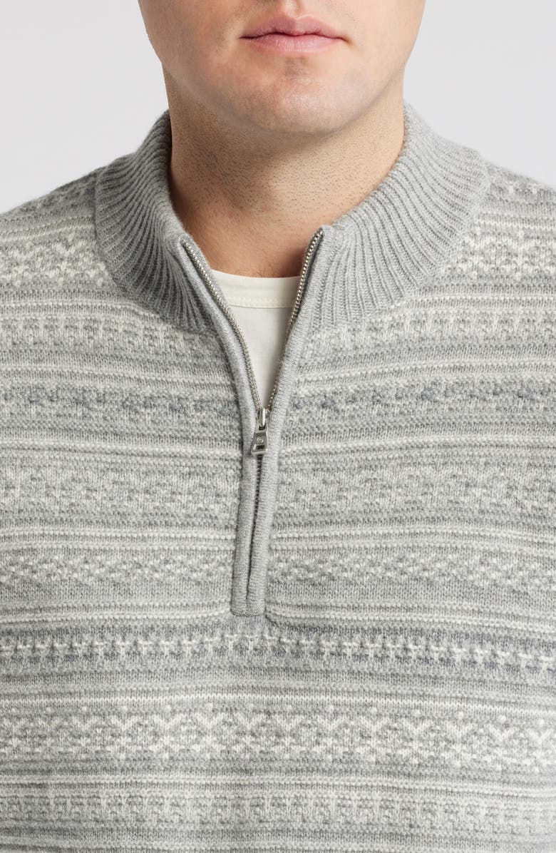 Peter Millar Crown Crafted Fair Isle Wool & Cahsmere Quarter Zip Sweater, Alternate, color, 