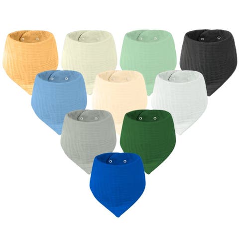 Muslin Baby Bandana Bibs, 10 Pack