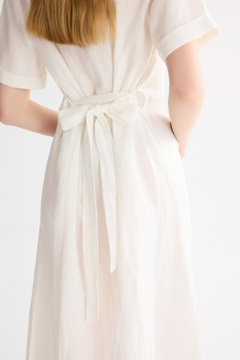 Classic Linen Maxi Dress, Alternate, color, White